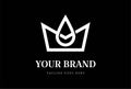 Simple Minimalist Royal King Crown with Water Liquid Aqua Oil Drop Logo Design Vector