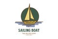 Simple Minimalist Sailing Boat for Ocean Nautical Logo