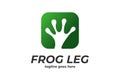 Simple Minimalist Square Green Frog Arm Leg Hand Logo Design