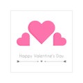 Simple minimalist square Valentine`s Day card