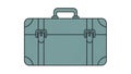 Minimalist suitcase illustration in a light blue color with black Royalty Free Stock Photo