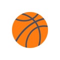 Simple minimalist traditional basketball ball vector orange sports playing active fitness game