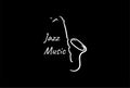 Simple Minimalist Trumpet Saxophone Silhouette for Jazz Music Concert Show Logo Design Vector