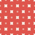 Simple minimalist vector geometric seamless pattern with squares. Red and white Royalty Free Stock Photo