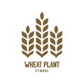 Simple Minimalist Wheat Grain Rice Vector Icon Illustration Royalty Free Stock Photo