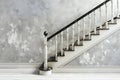 Simple minimalist white empty staircase mock-up