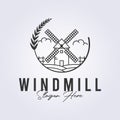 simple minimalist windmill logo template design, vector illustration windmill icon design Royalty Free Stock Photo