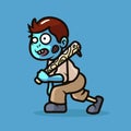 Simple and minimalist Zombie Mascot illustration design