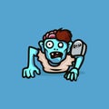 Simple and minimalist Zombie Mascot illustration design