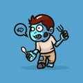 Simple and minimalist Zombie Mascot illustration design