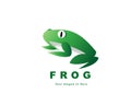 Simple minimalistic abstract green frog logo design inspiration