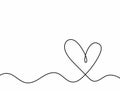 Simple minimalistic background with heart drawn by hand. Doodle, sketch.