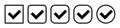 Simple minimalistic line check mark icon.