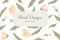A simple minimalistic postcard with flowers, a template for design.