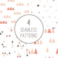 4 simple minimalistic seamless geometric patterns Royalty Free Stock Photo
