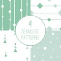 4 simple minimalistic seamless geometric patterns Royalty Free Stock Photo