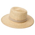 Simple, Minimalistic Straw Hat Isolated on White Background Royalty Free Stock Photo
