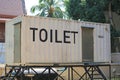 Simple mobile container toilet use during events. Outdoor portable WC