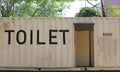 Simple mobile container toilet use during events. Outdoor portable WC