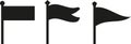 Collection of simple black flags on transparent bacground