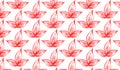 Simple Modern abstract red paint brush flower pattern Royalty Free Stock Photo