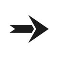 Simple modern black arrow pointing right for user interface and direction Royalty Free Stock Photo