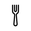 Fork Line Icon, Simple Cutlery Vector Symbol Royalty Free Stock Photo