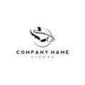 Simple modern black snake head fish logo icon design Royalty Free Stock Photo