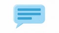 A blue speech bubble icon on a white background for communication and dialogue Royalty Free Stock Photo