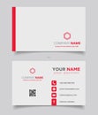 Modern business card template, red colors