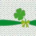 Simple modern card with four-leaf clover Royalty Free Stock Photo