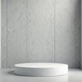 Simple modern display area with circular podium in a minimalistic setting Royalty Free Stock Photo