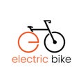 Simple and modern electric bike logo template Royalty Free Stock Photo