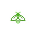 Simple modern flat clean bee vector logo design Royalty Free Stock Photo