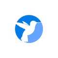 Simple Modern flying Hummingbird Logo - Vector illustration Royalty Free Stock Photo