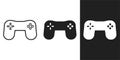 Simple digital modern gamepad icons in 3 form.