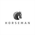 Simple modern horse head logo icon design idea Royalty Free Stock Photo