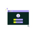 Login Window Interface In Flat Vector Illustration Symbolizing Security, Access, And User Authentication, Isolated On