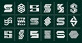 Simple modern initial S letter logo bundle Royalty Free Stock Photo