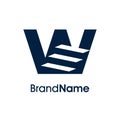 Simple and Modern Initial W Stair Logo