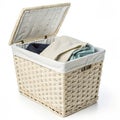 Laundry basket isolated on white background Royalty Free Stock Photo