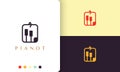 Simple and modern logo or icon for piano software Royalty Free Stock Photo