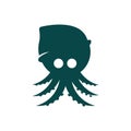 simple modern octopus squid logo design vector illustrations