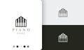 Simple and modern piano house logo or icon for the community Royalty Free Stock Photo