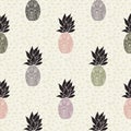 Simple modern pineapples seamless repeat seamless pattern background with animal print.