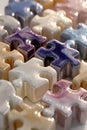 Simple and Modern Puzzle Piece Design,Puzzle Background with Copy Space in Pastel Tones,AI-generated Royalty Free Stock Photo