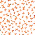 Simple modern Seamless pattern with orange broun dog. Flat pattern. The template for the cover fabric, books. Modern design for Royalty Free Stock Photo