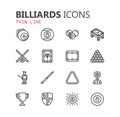 Simple modern set of billiards icons. Premium collection. Vector illustration.