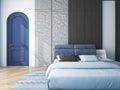Simple modern style bedroom, simple wall decoration and beautiful door, Seaside Accommodation Concepts and Summer Excursions