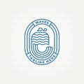 . simple modern surfer, resort hotels, holiday emblem logo concept Royalty Free Stock Photo